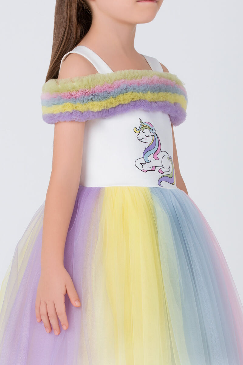 Ecru Girls Unicorn Party Dress 3-7 AGE - 2