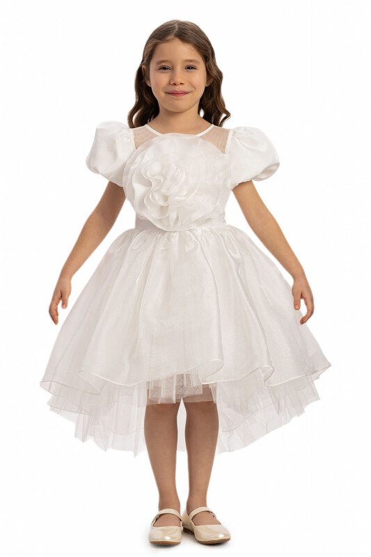 Ecru Girls Floral Satin Dress 3-7 AGE 