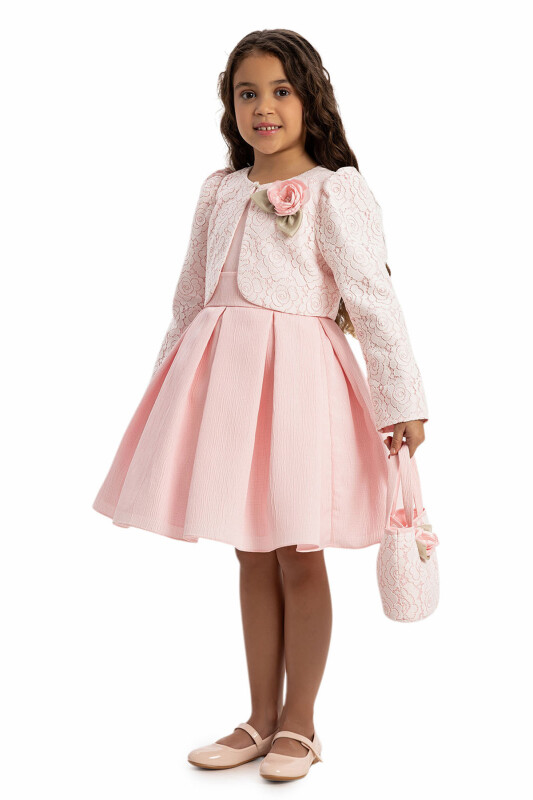 Powder Dress with Lace Bolero and Matching Bag 3-7 AGE - 2