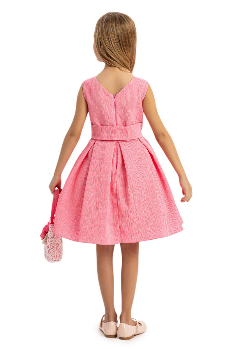 Pink Dress with Lace Bolero and Matching Bag 3-7 AGE - 10