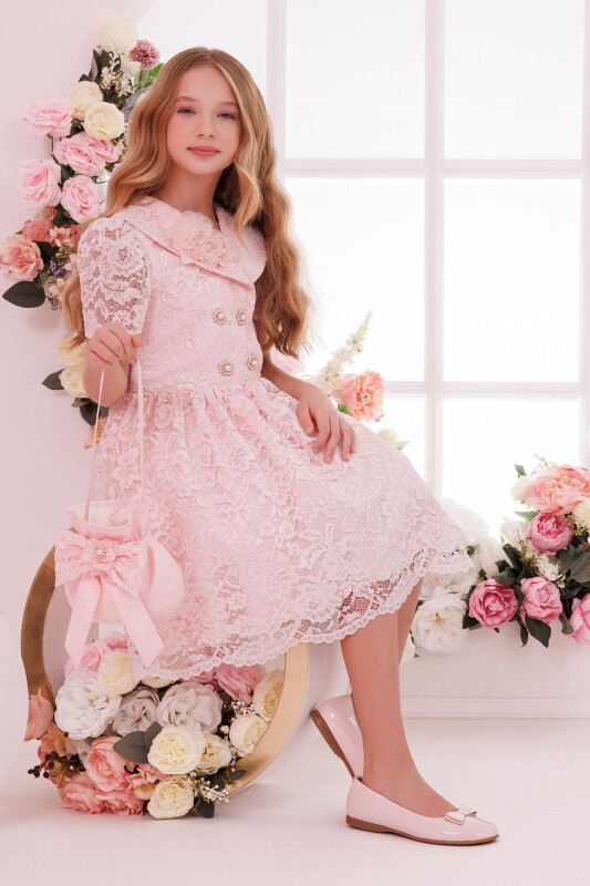 Powder Girls Lace Dress with Matching Bag 8-14 AGE 