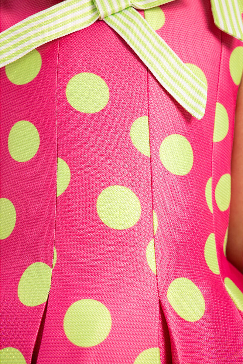 Fuchsia Polka Dot Dress with Matching Bag 3-7 AGE - 7