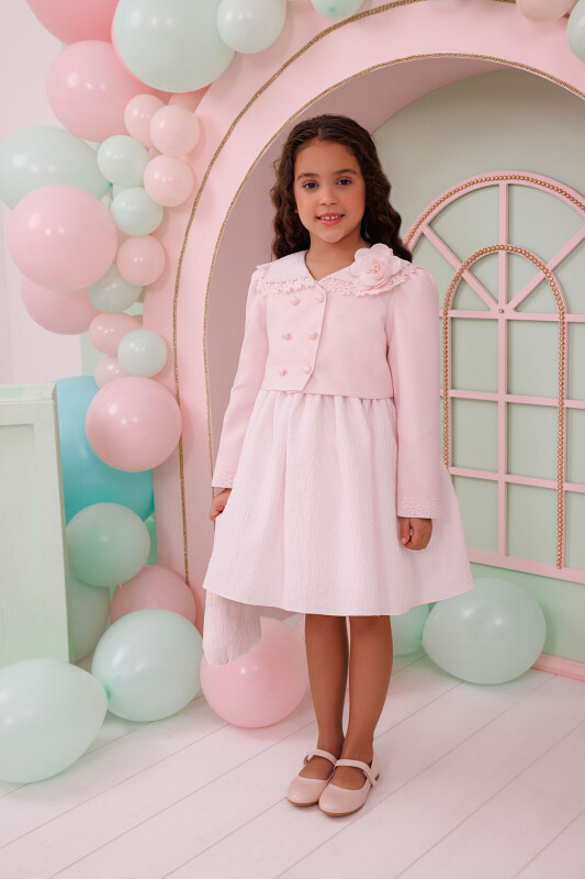 Powder Elegant Dress with Bolero and Bag 3-7 AGE - 2