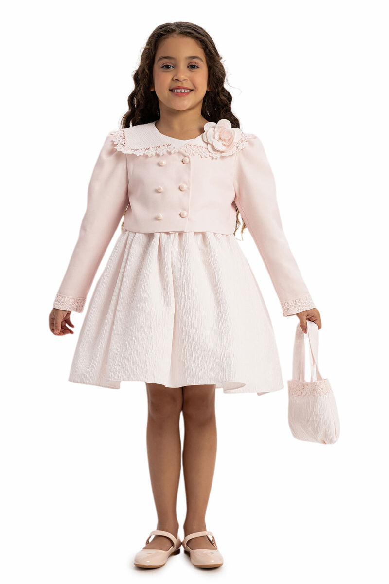 Powder Elegant Dress with Bolero and Bag 3-7 AGE - 4