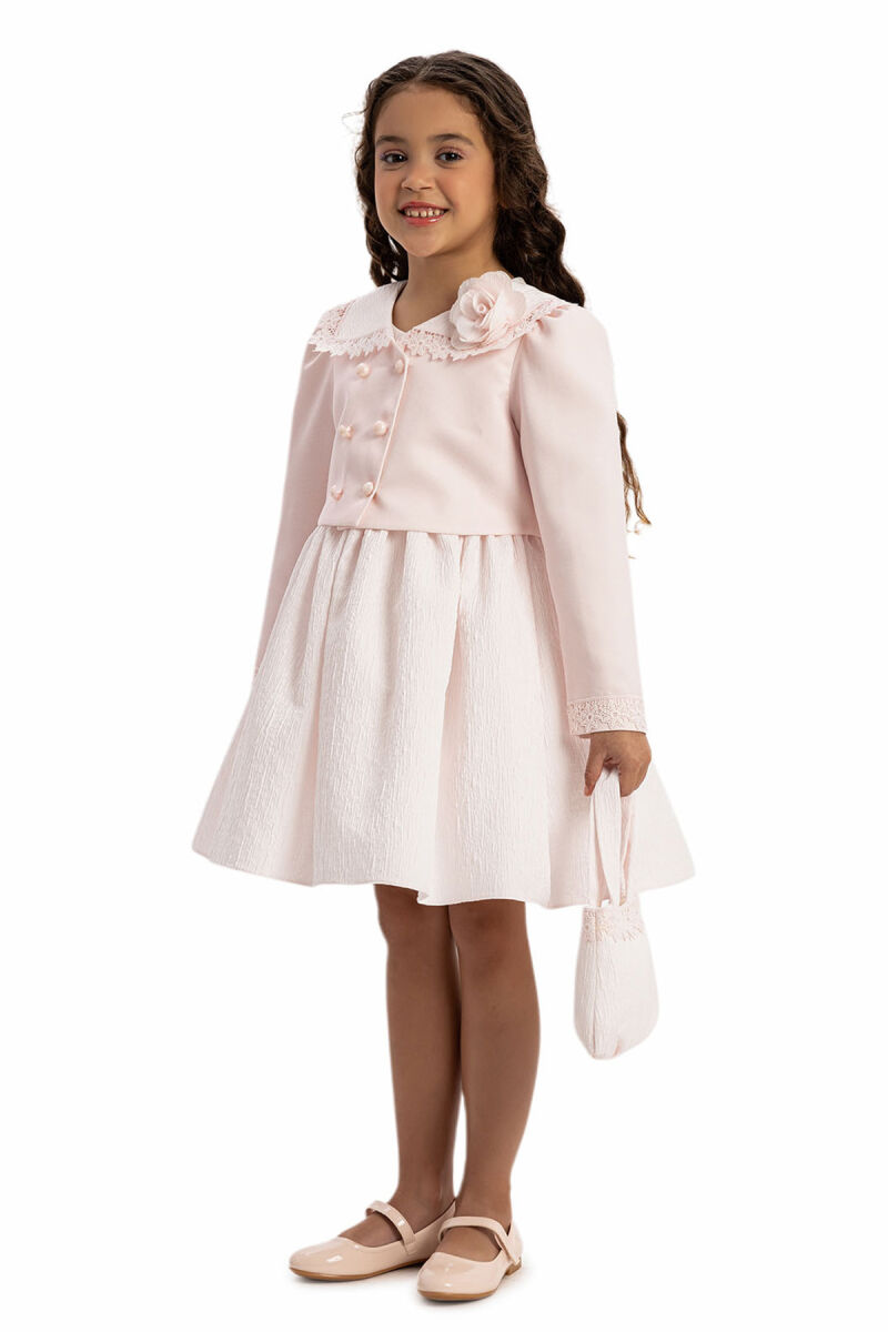 Powder Elegant Dress with Bolero and Bag 3-7 AGE - 5