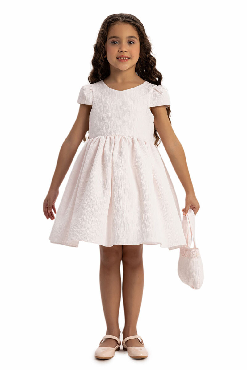 Powder Elegant Dress with Bolero and Bag 3-7 AGE - 11