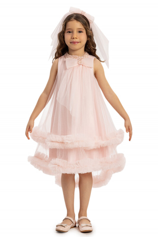 Powder Girls Dress with Hair Accessory 3-7 AGE 