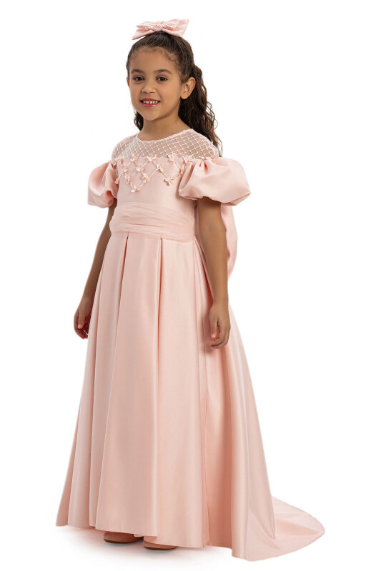 Powder Satin Girls Dress 3-7 AGE - 2