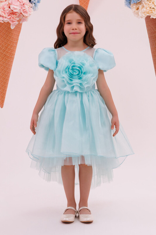 Mint Girls Floral Satin Dress 3-7 AGE 