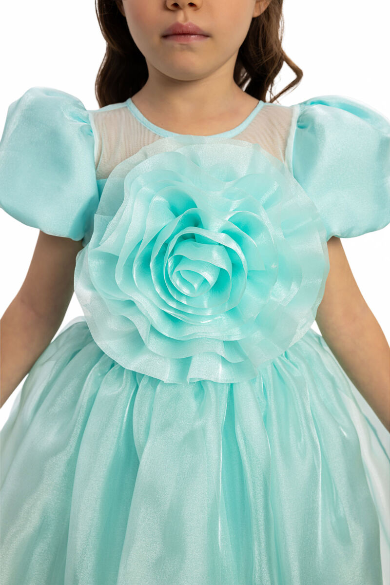 Mint Girls Floral Satin Dress 3-7 AGE - 5