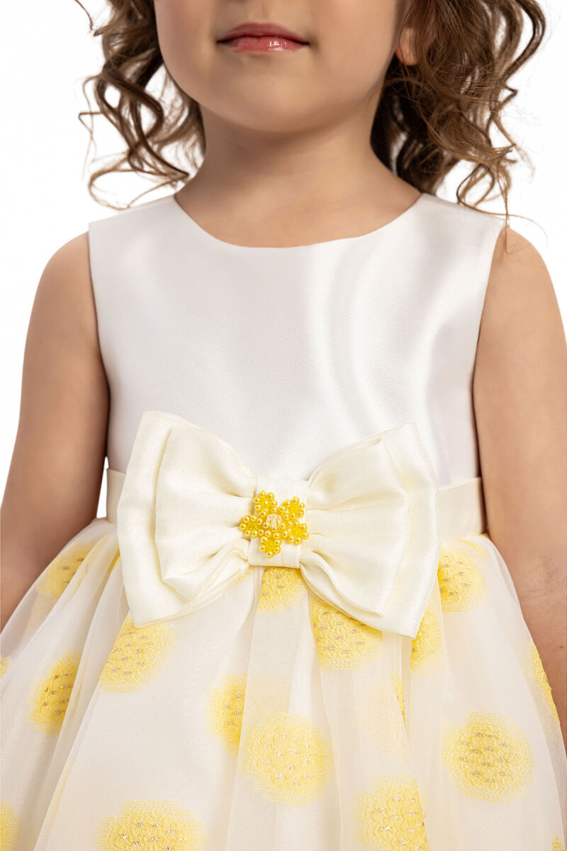 Yellow Baby Dress with Matching Hair Bow 6-24 MONTH - 4