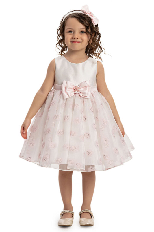 Powder Baby Dress with Matching Hair Bow 6-24 MONTH 