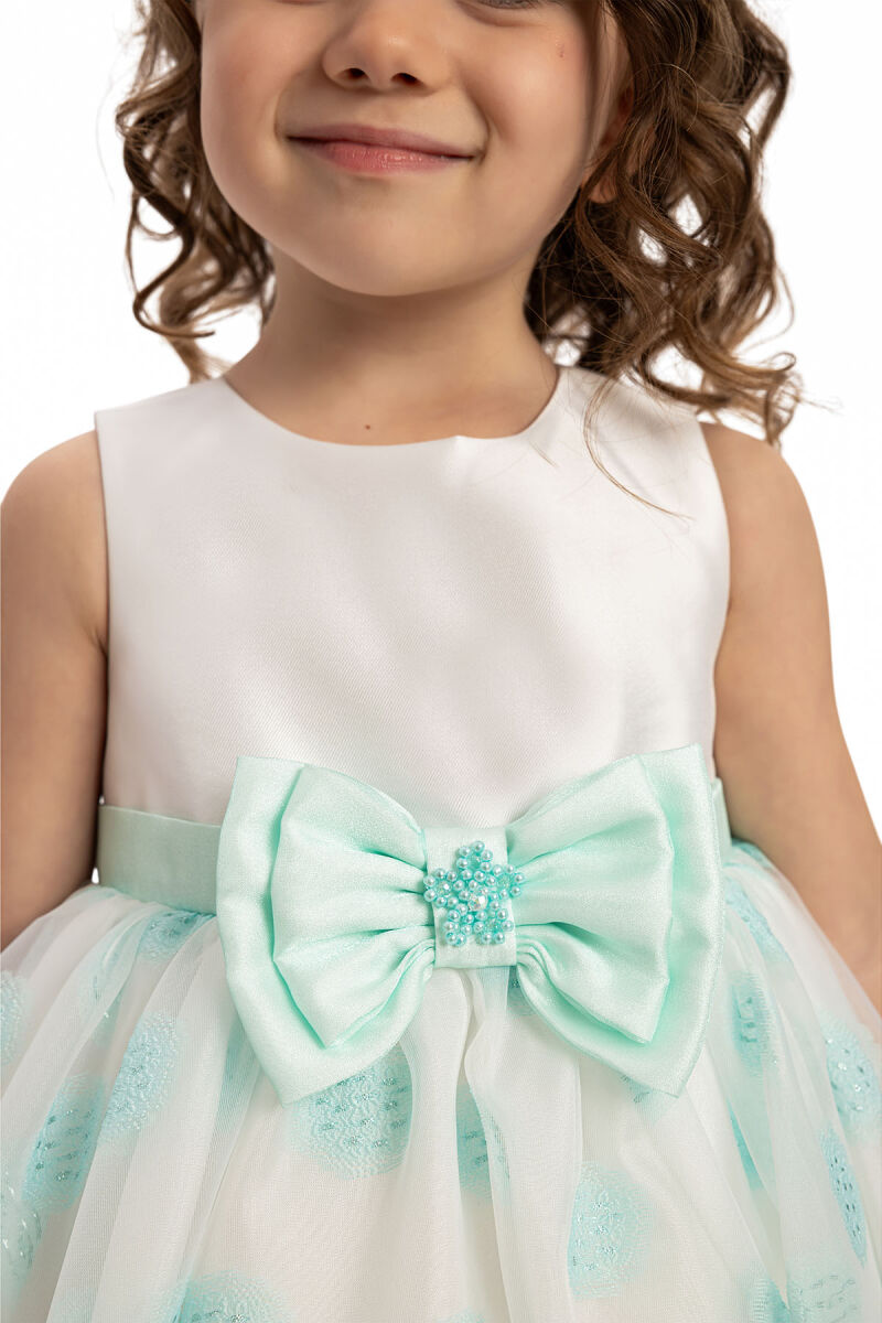 Mint Baby Dress with Matching Hair Bow 6-24 MONTH - 2