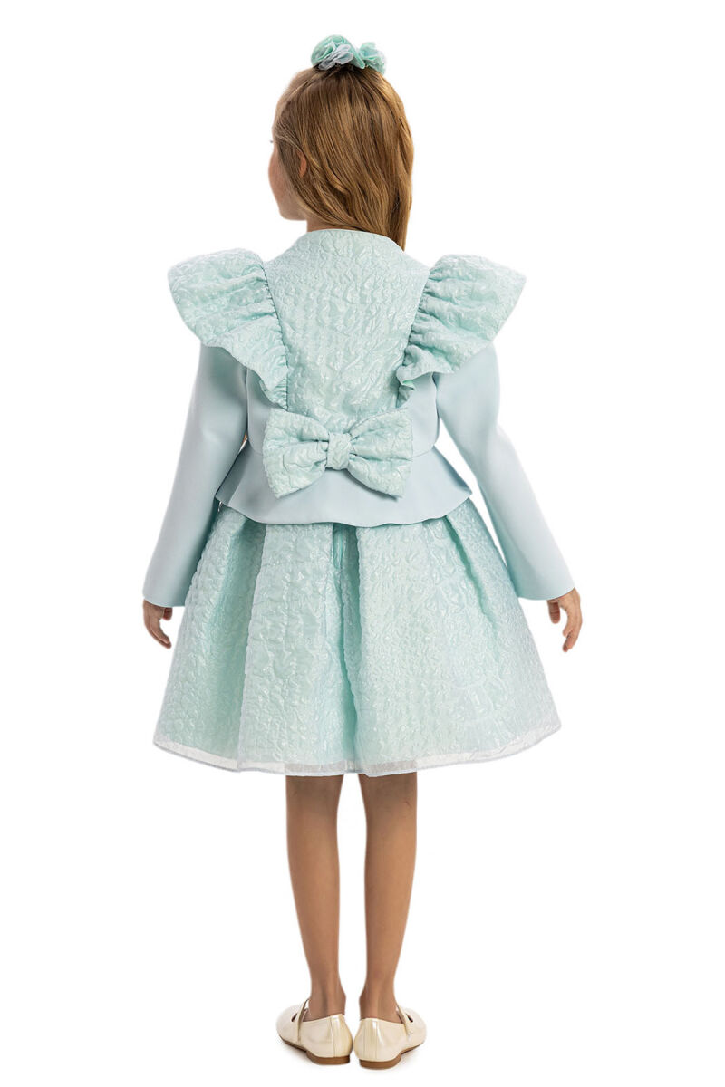 Blue Dress with Jacket and Hair Accessory 3-7 AGE - 8