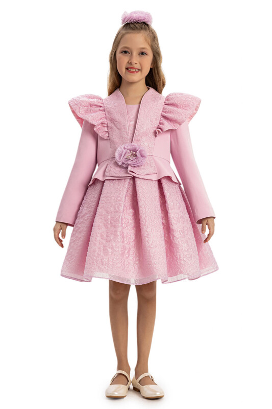 Powder Dress with Jacket and Hair Accessory 3-7 AGE - 4