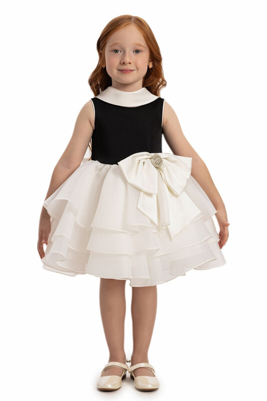 Ecru Baby Girl Satin Dress 6-24 MONTH - 3