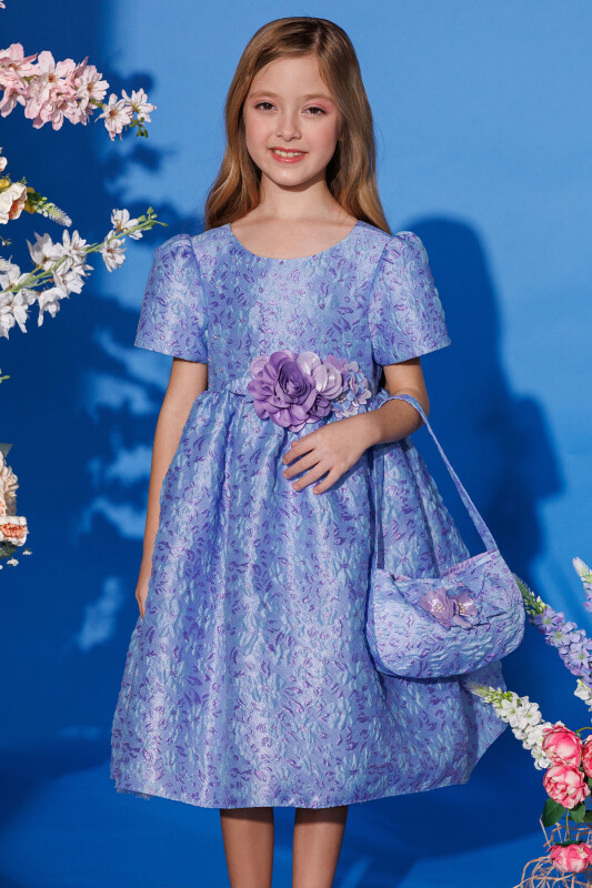 Lilac Dress with Matching Bag 3-7 AGE 