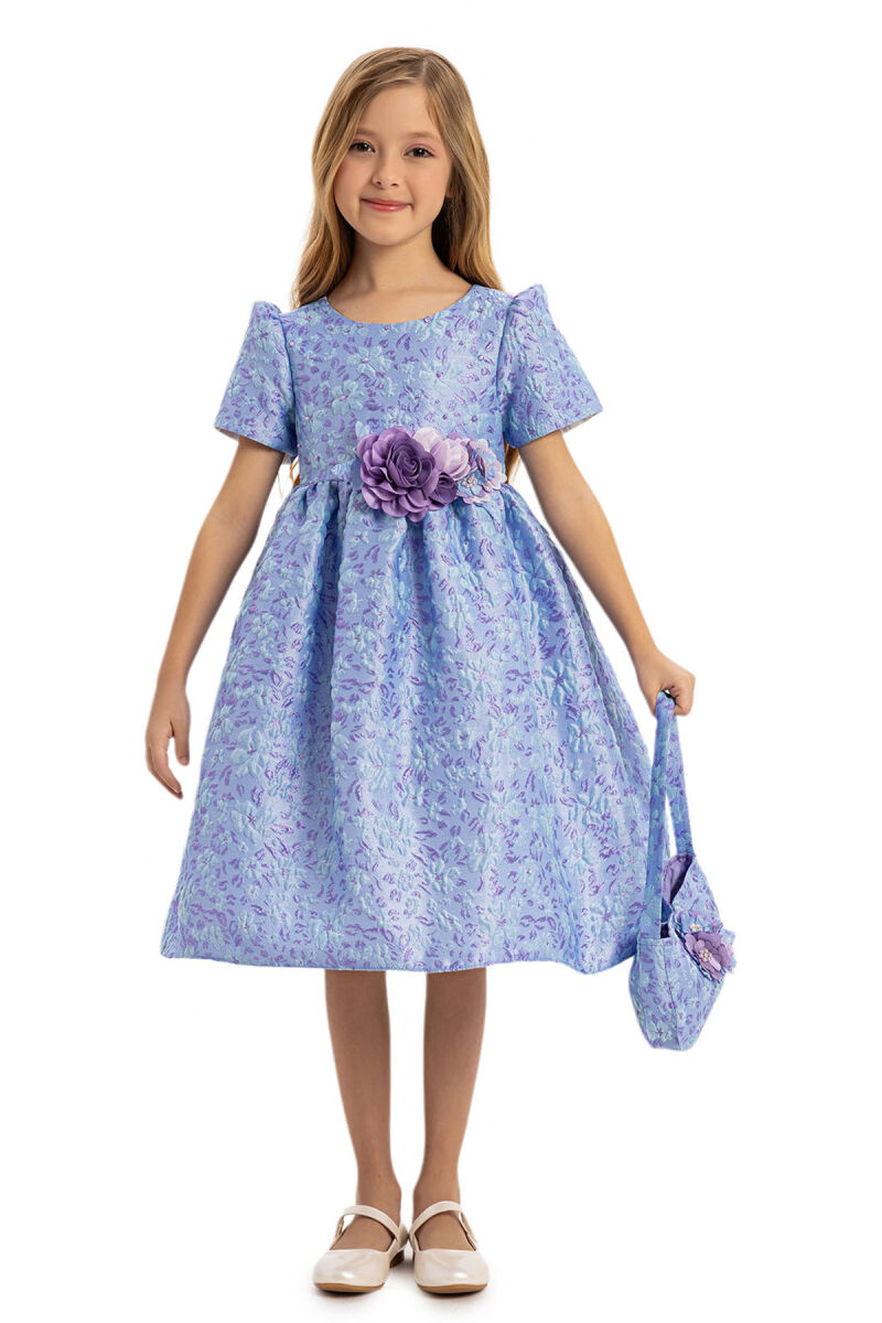 Lilac Dress with Matching Bag 3-7 AGE - 3