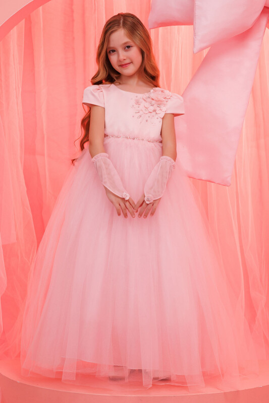 Powder Girls Dress with Gloves and Removable Cape 3-7 AGE 