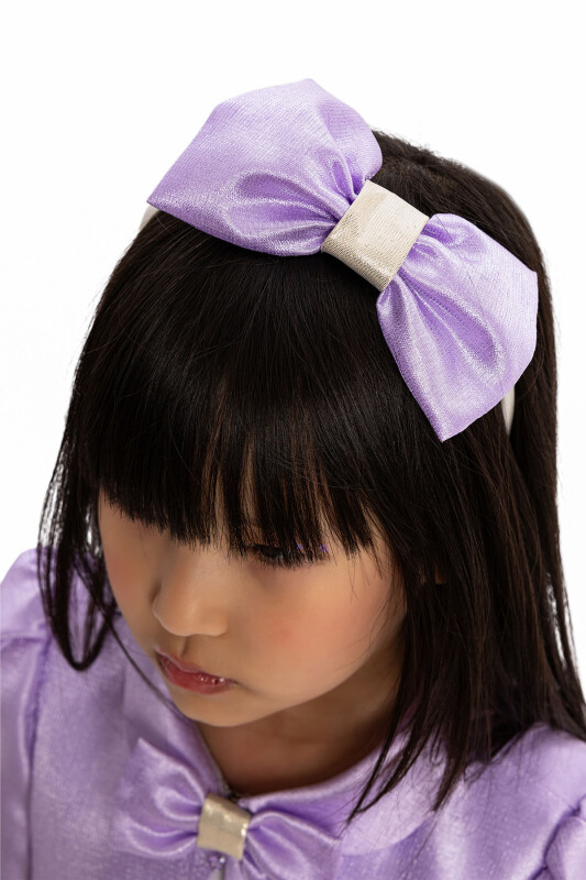 Lilac Bow Dress with Bolero and Hair Accessory 3-7 AGE - 7