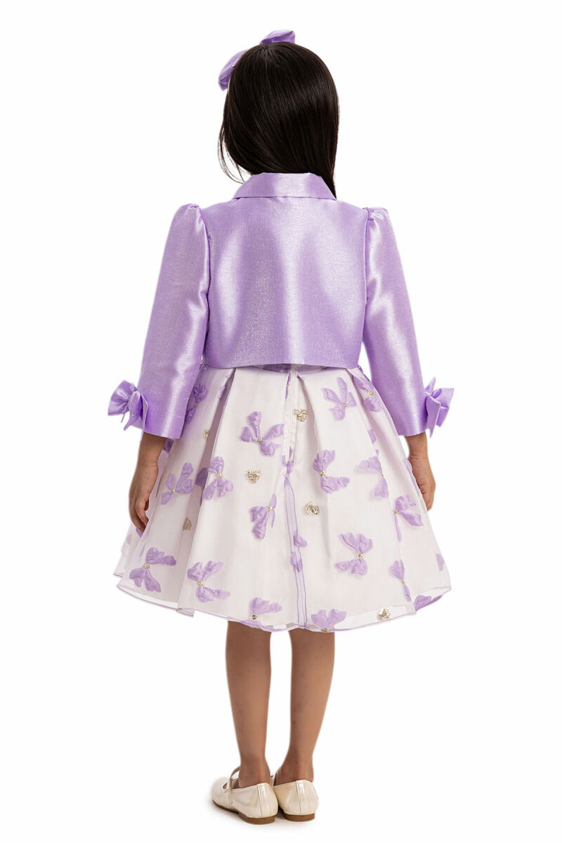 Lilac Bow Dress with Bolero and Hair Accessory 3-7 AGE - 8