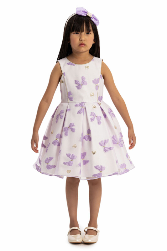 Lilac Bow Dress with Bolero and Hair Accessory 3-7 AGE - 9