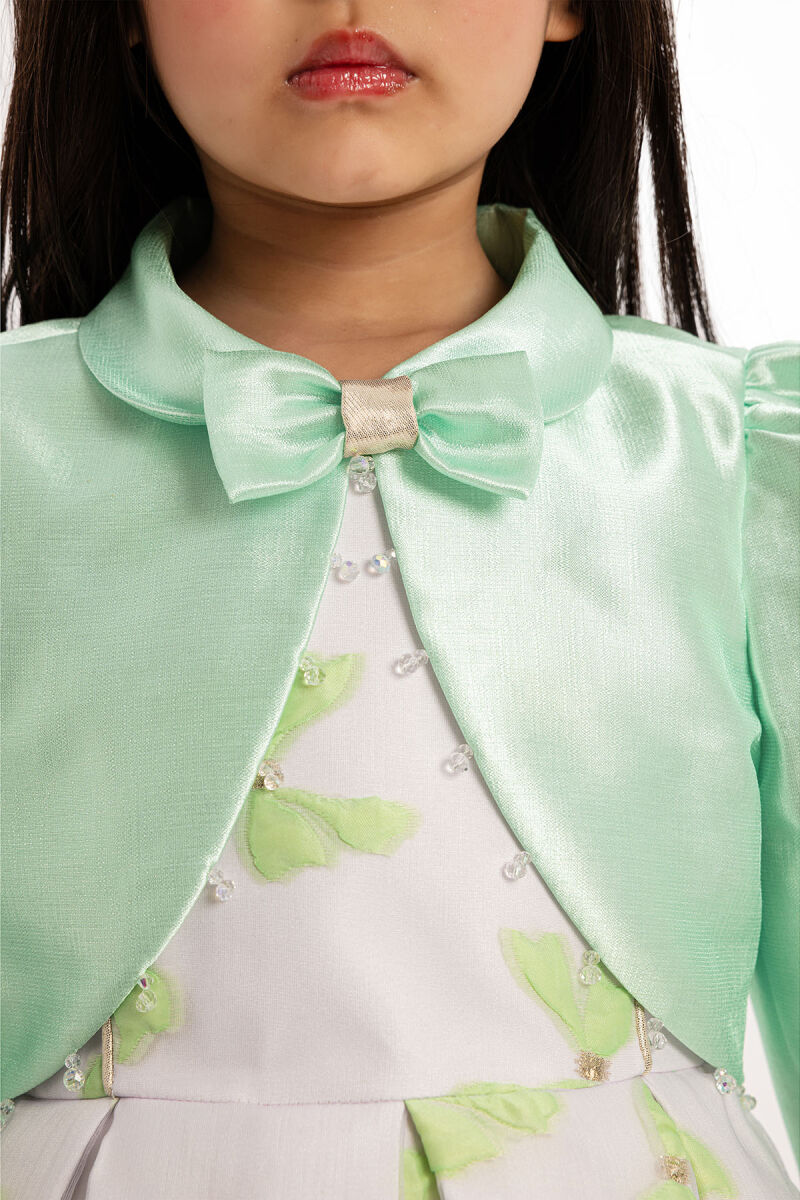 Green Bow Dress with Bolero and Hair Accessory 3-7 AGE - 6