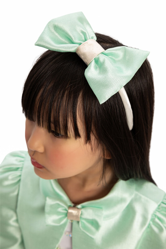 Green Bow Dress with Bolero and Hair Accessory 3-7 AGE - 8