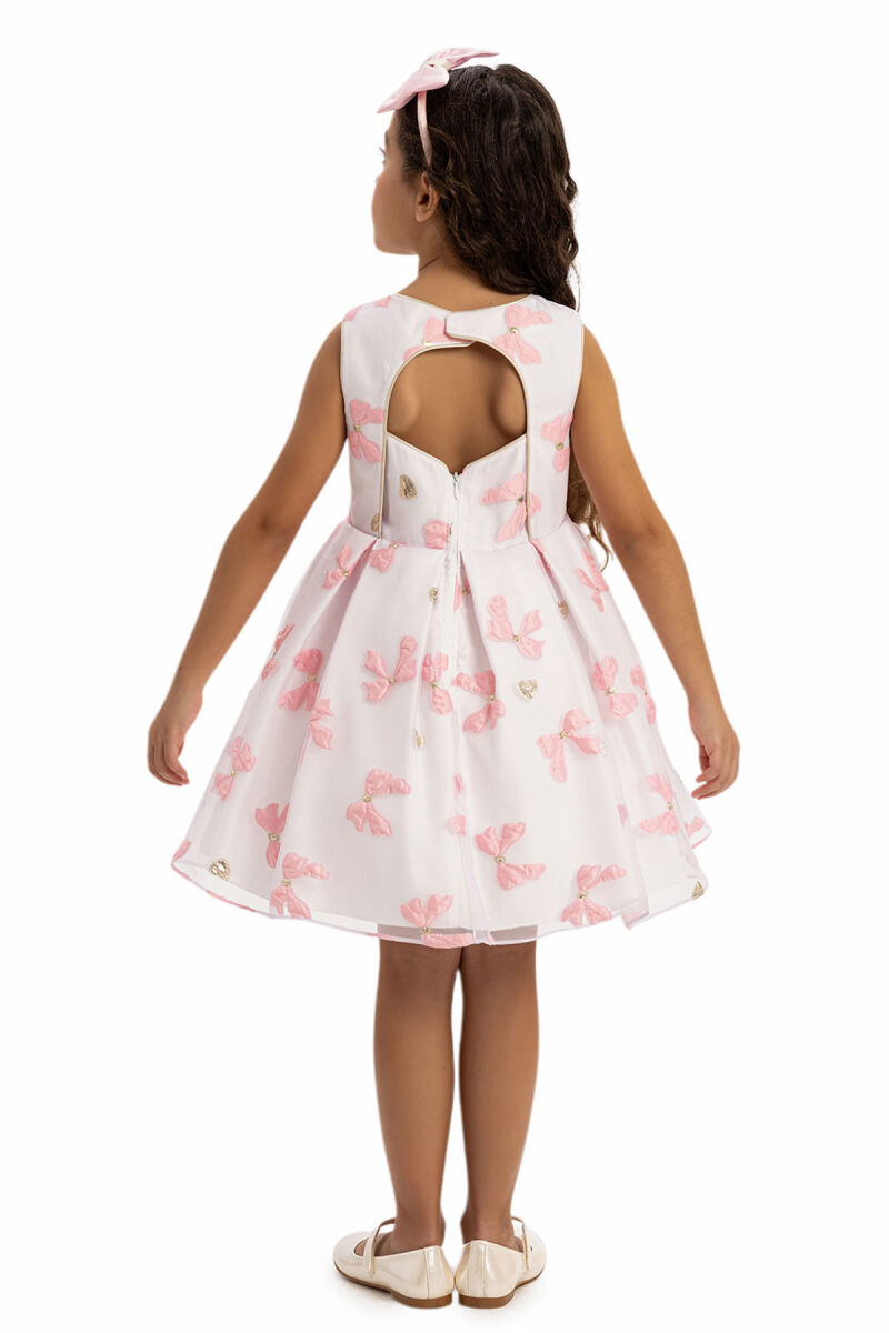 Pink Bow Dress with Bolero and Hair Accessory 3-7 AGE - 11