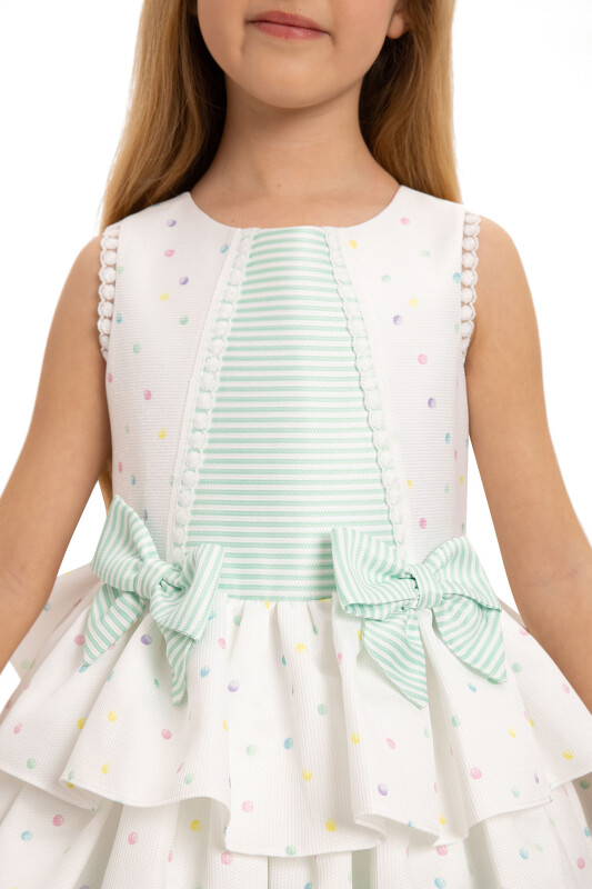 Green Polka Dot Layered Dress 3-7 AGE - 3