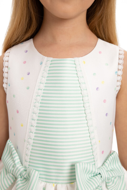 Green Polka Dot Layered Dress 3-7 AGE - 4