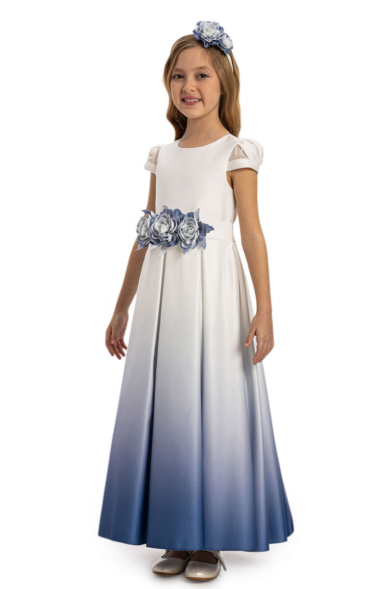 Blue Satin Ombre Dress 8-14 AGE - 6