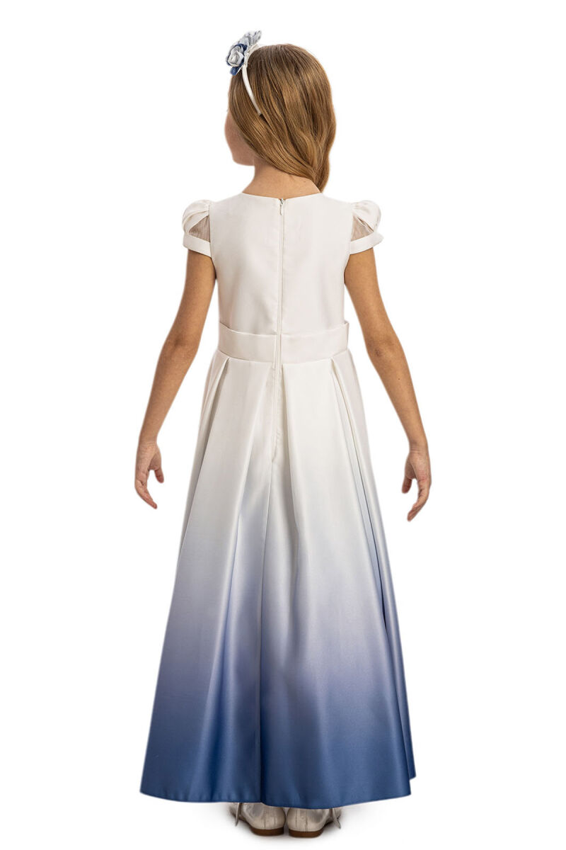 Blue Satin Ombre Dress 8-14 AGE - 10