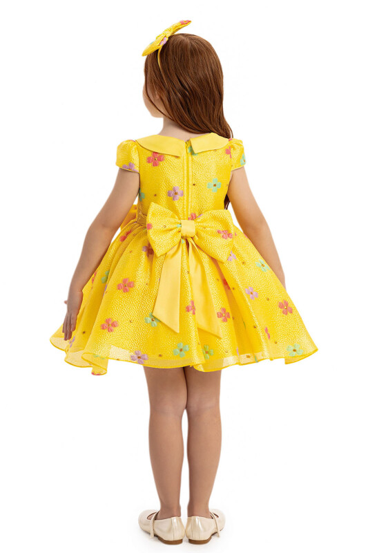 Yellow Baby Floral Dress with Hair Accessory 6-24 MONTH - 9