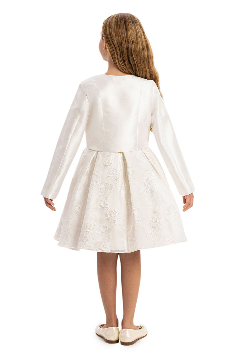 Ecru Dress with Elegant Matching Bolero 8-14 AGE - 4