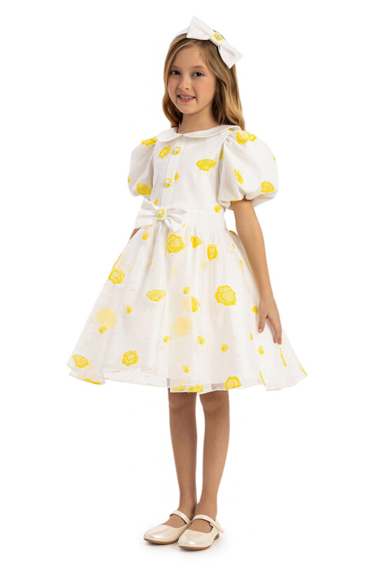 Yellow Dress with Hair Accessory 3-7 AGE - 4