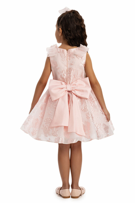 Powder Jacquard Dress with Tulle Cape 3-7 AGE - 11