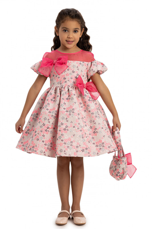 Pink Floral Dress with Matching Bag 3-7 AGE - 4