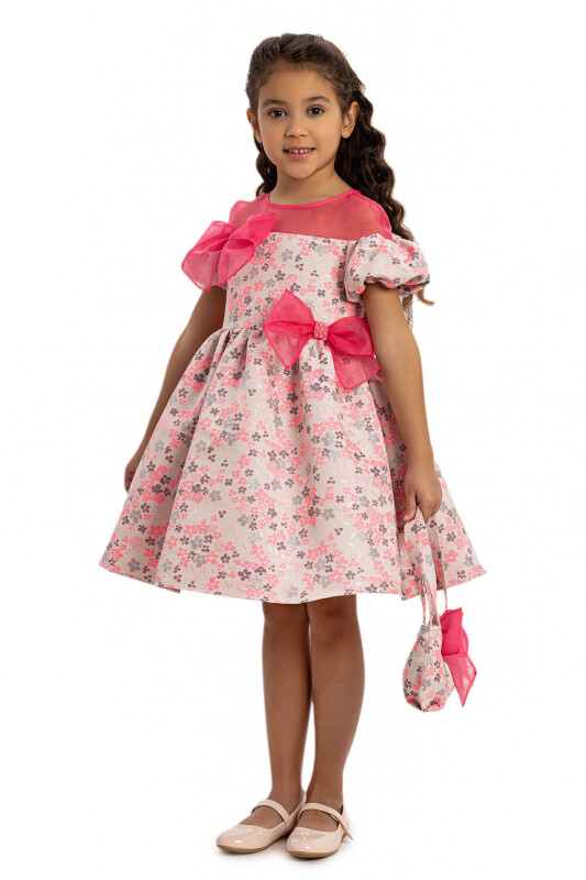 Pink Floral Dress with Matching Bag 3-7 AGE - 5