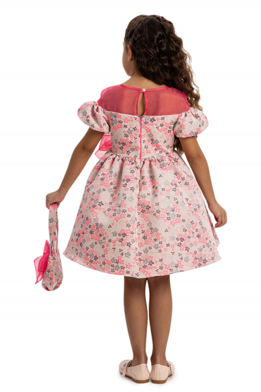 Pink Floral Dress with Matching Bag 3-7 AGE - 9