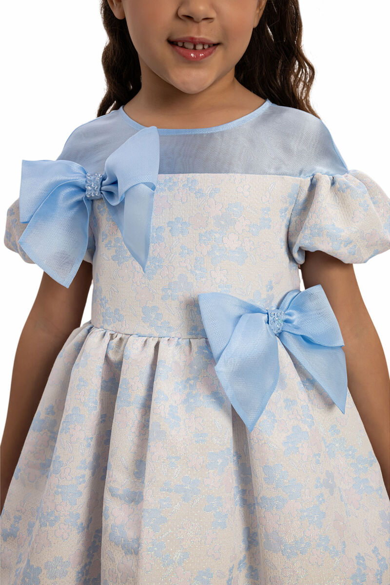 Blue Floral Dress with Matching Bag 3-7 AGE - 3