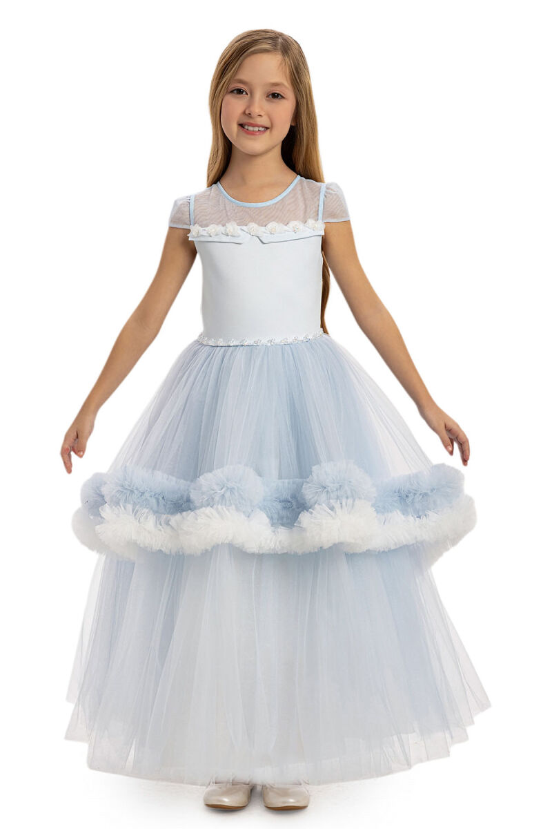 Blue Girls Tulle Dress 3-7 AGE - 3