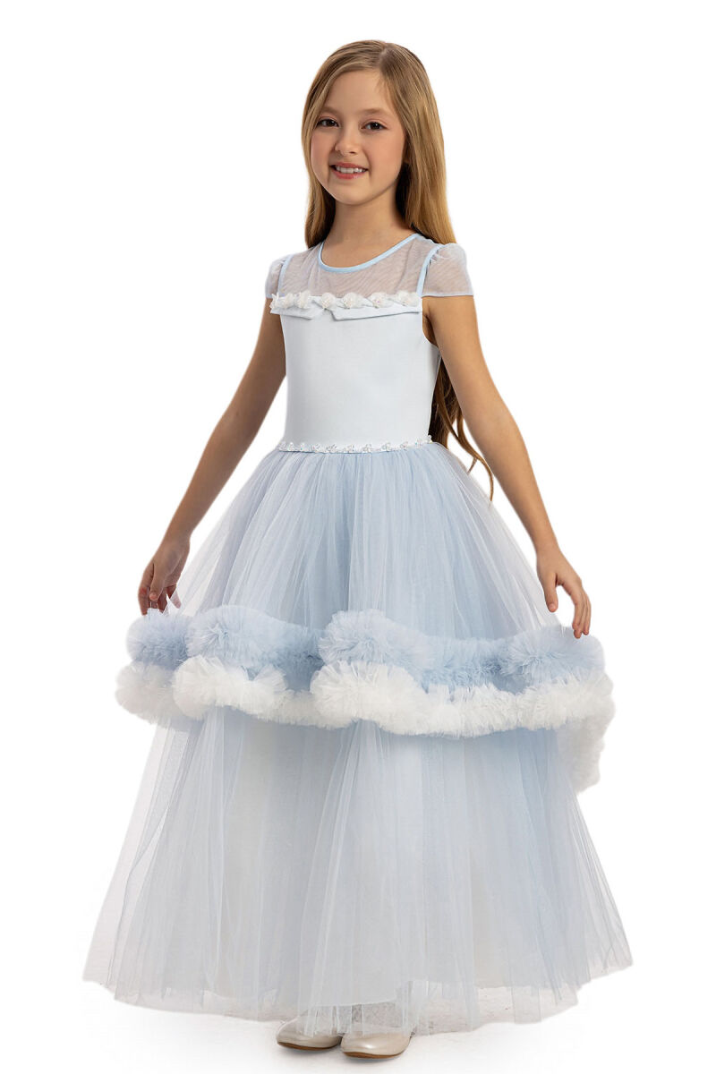 Blue Girls Tulle Dress 3-7 AGE - 4