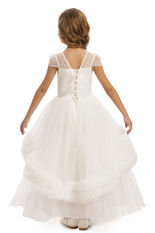 Ecru Girls Tulle Dress 3-7 AGE - 5