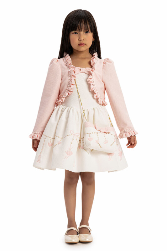 Powder Girls Dress with bolero and Matching Bag 3-7 AGE 