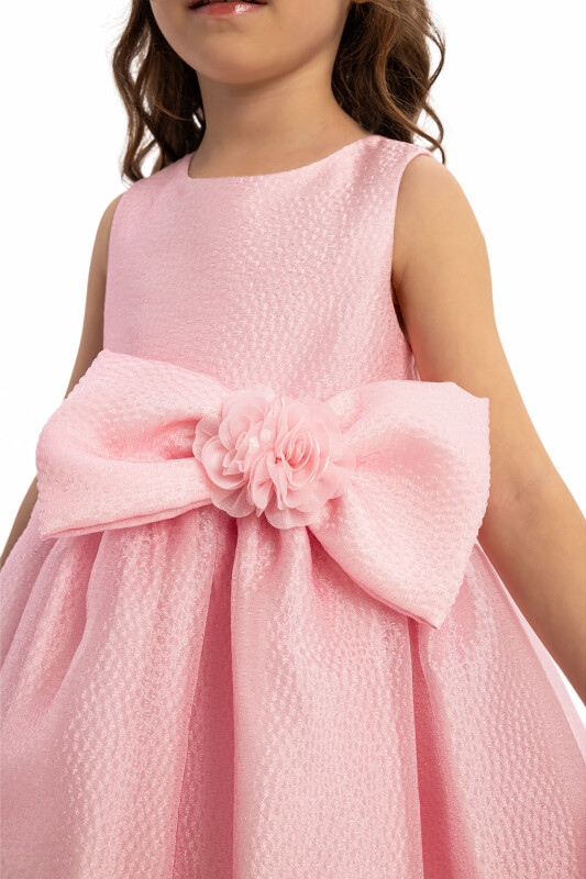 Powder Bow Dress with Hair Accessory 3-7 AGE - 5