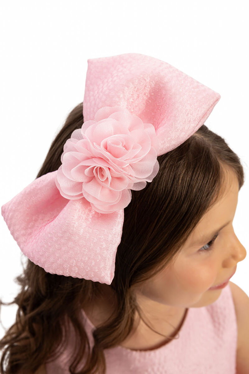 Powder Bow Dress with Hair Accessory 3-7 AGE - 7