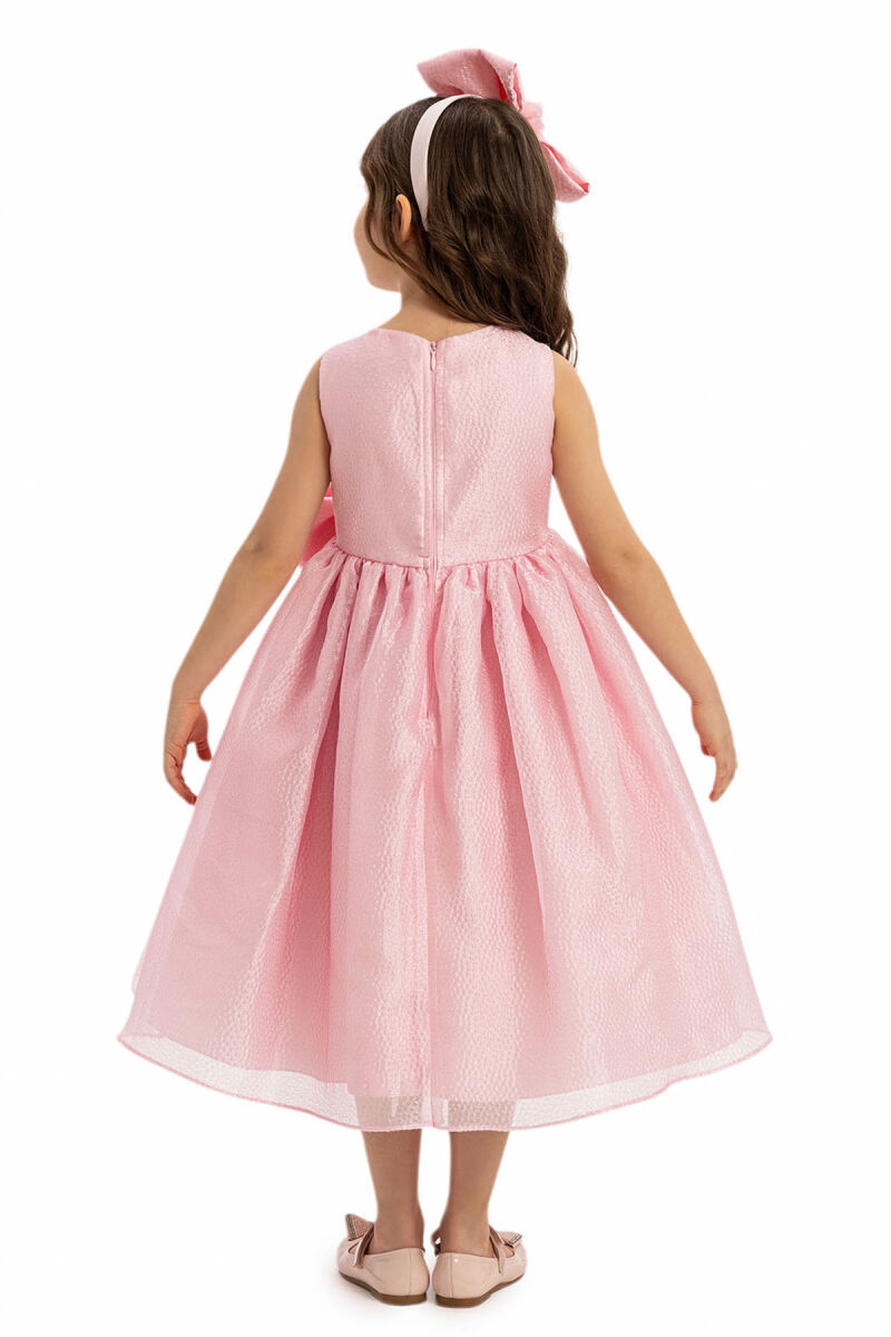 Powder Bow Dress with Hair Accessory 3-7 AGE - 8