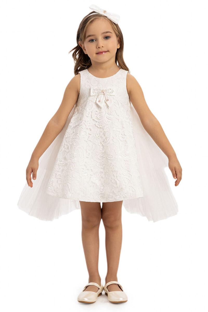 Ecru Girls Lace Tulle Dress 6-24 MONTH - 4