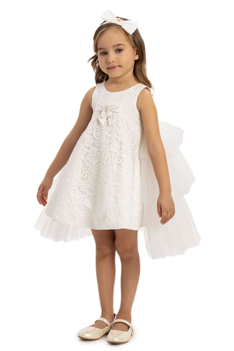 Ecru Girls Lace Tulle Dress 6-24 MONTH - 5